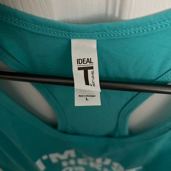 Yoga tank top blue colour size large (runs big) - Picture 3 of 3